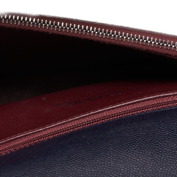 Chanel Matelasse Coco Handle 2Way Caviar Skin x Lizard Navy Bordeaux Silver - Picture 9 of 12